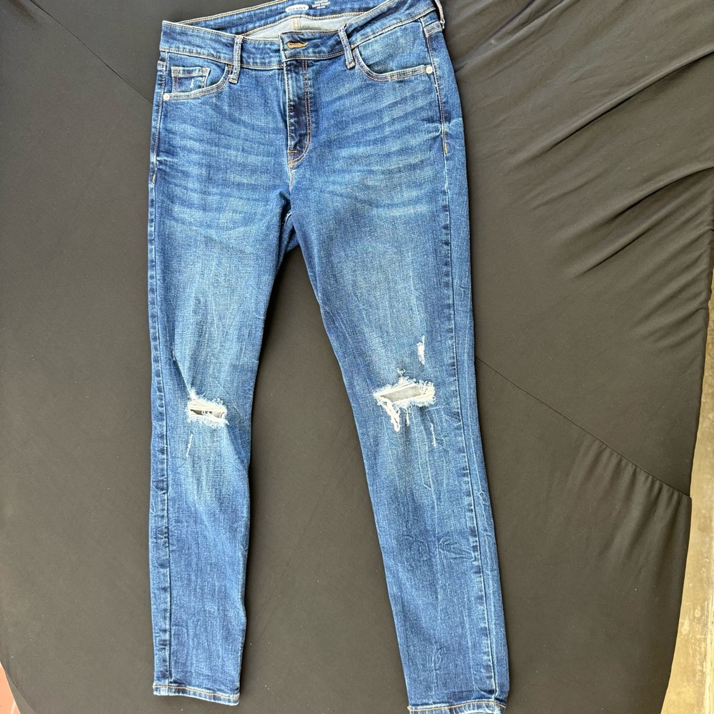 Old Navy Blue Distressed Skinny Jeans